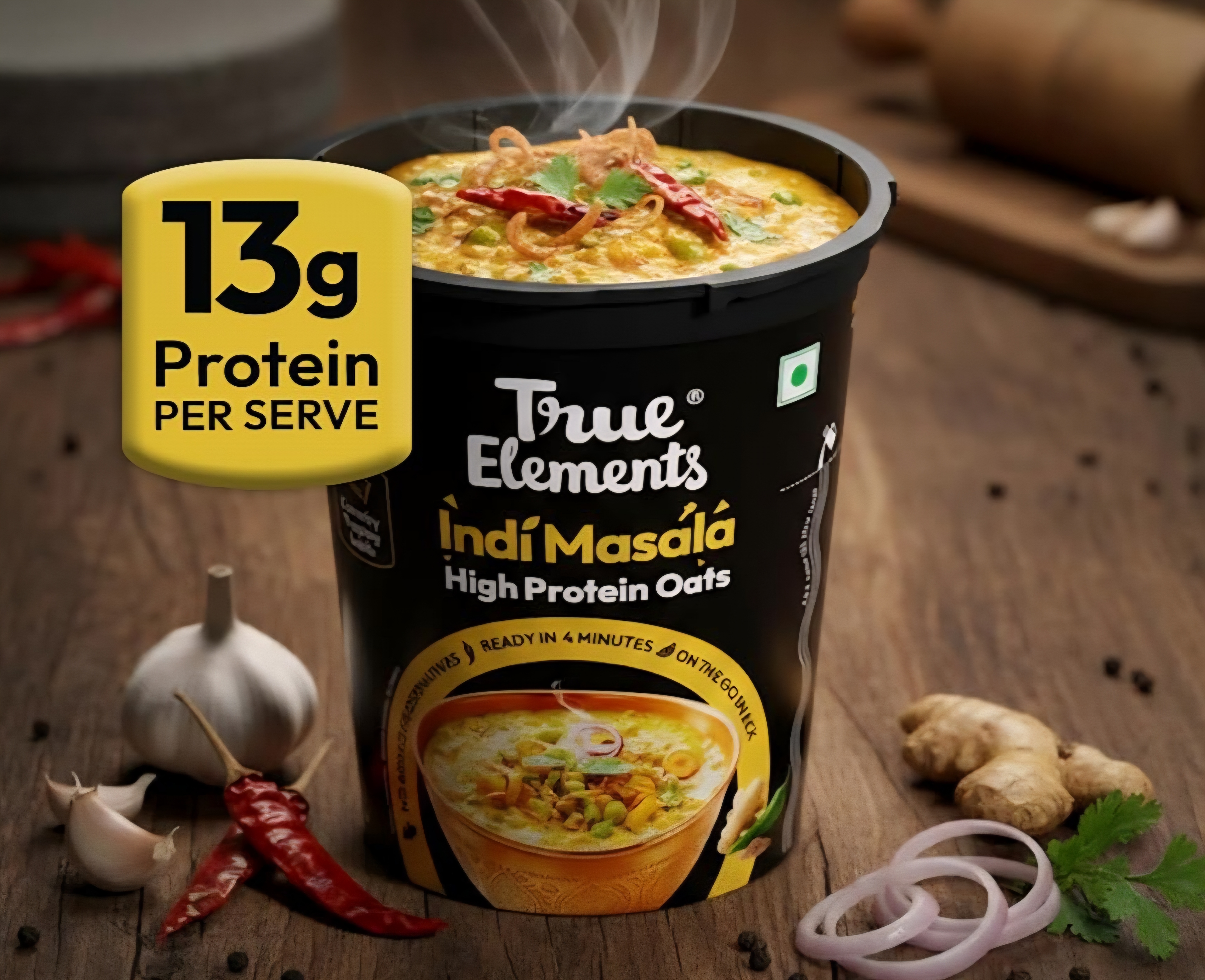 True Elements Indi Masala High Protein Oat 62g